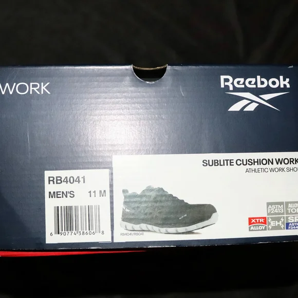 Reebok Sublite Cushion Athletic Work Shoes Size 11 Mens - Black And Gray - Picture 8 of 12